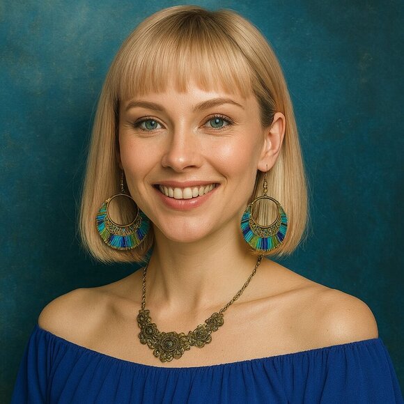 🆕️Handcrafted Boho Chic Style Colorful Summer Colorful Trendy Fashion Earrings - Picture 3 of 9
